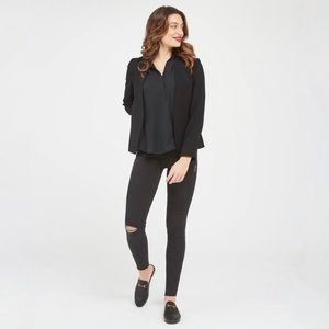 Spanx distressed black jeans